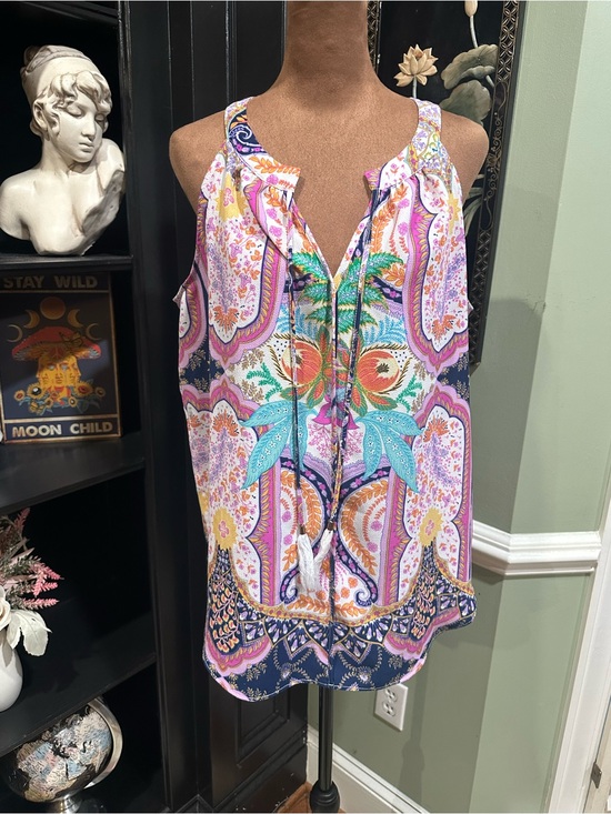 Rose & Olive Tops - Rose + Olive Boho Paisley Sleeveless Blouse – Size Large